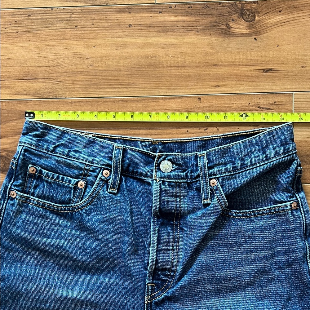 High-Rise Women's Blue Denim Jean Shorts - Picture 7 of 7